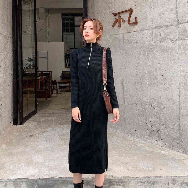 woman casual dresses 2022 korean version autumn and winter zipper half high collar thread pit strip medium long knitted sweater dresses for, Black;gray
woman casual dresses 2022 korean version autumn and winter zipper half high collar thread pit strip medium long knitted sweater dresses for, Black;gray