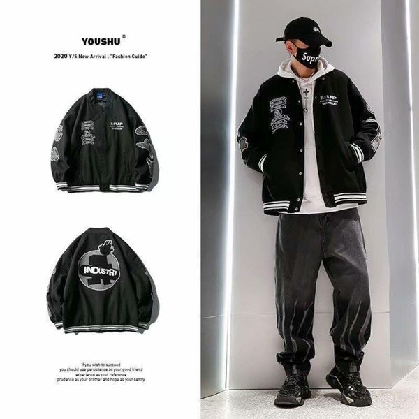 men's jackets 2021 fashion autumn american baseball uniform men letter embroidery varsity jacket korean loose harajuku bomber coat coup, Black;brown
men's jackets 2021 fashion autumn american baseball uniform men letter embroidery varsity jacket korean loose harajuku bomber coat coup, Black;brown