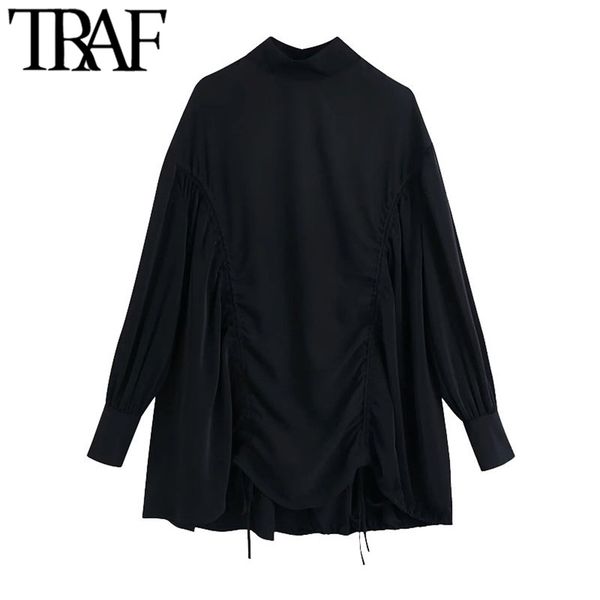 women chic fashion with drawstring asymmetrical mini dress vintage high neck long sleeve female dresses vestidos 210507, Black;gray
women chic fashion with drawstring asymmetrical mini dress vintage high neck long sleeve female dresses vestidos 210507, Black;gray