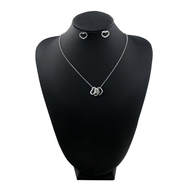 earrings & necklace simple temperament, versatile love pendant, clavicle chain, necklace, earring set, color protection and no allergy, Silver
earrings & necklace simple temperament, versatile love pendant, clavicle chain, necklace, earring set, color protection and no allergy, Silver