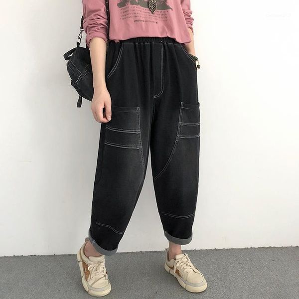 women's pants & capris fashion solid baggy long large pocket women casual elastic high waist harem vintage pockets loose black denim tr, Black;white
women's pants & capris fashion solid baggy long large pocket women casual elastic high waist harem vintage pockets loose black denim tr, Black;white