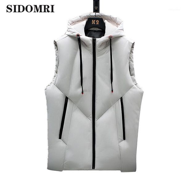 men's vests waistcoat autumn winter down cotton fashion trend vest loose handsome thickened warm jacket, Black;white 
men's vests waistcoat autumn winter down cotton fashion trend vest loose handsome thickened warm jacket, Black;white
