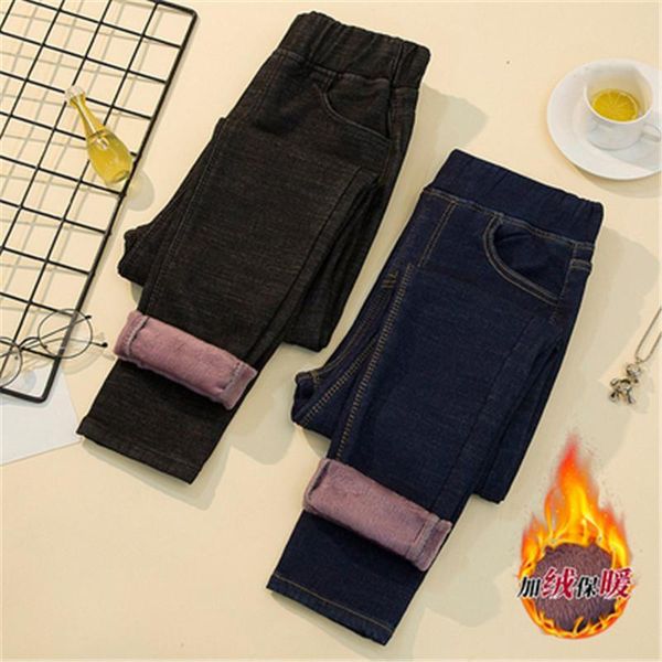 women's jeans plus size 4xl women plush thickened autumn winter retro elastic high waist pants full-length warm small leg t42, Blue
women's jeans plus size 4xl women plush thickened autumn winter retro elastic high waist pants full-length warm small leg t42, Blue
