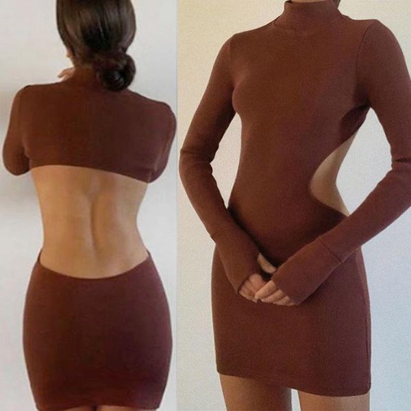 casual dresses hirigin 2021 spring fall women dress brown solid color long sleeve turtleneck backless rib knit bodycon mini, Black;gray
casual dresses hirigin 2021 spring fall women dress brown solid color long sleeve turtleneck backless rib knit bodycon mini, Black;gray