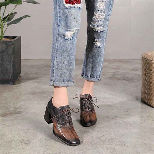 dress shoes handmade leather pumps women square toe lace-up ankle boots with block heel coffee/grey, Black
dress shoes handmade leather pumps women square toe lace-up ankle boots with block heel coffee/grey, Black