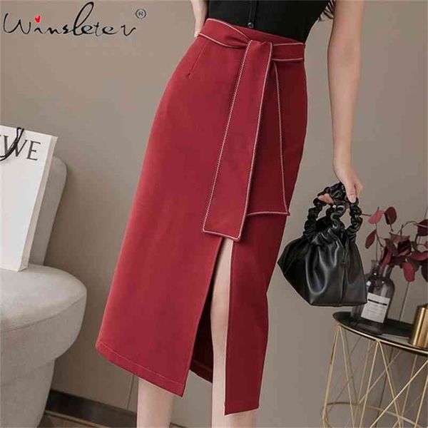 split midi skirt women elastic high waist tie bow skirts summer casual elegant female bottoms b04308b 210421, Black
split midi skirt women elastic high waist tie bow skirts summer casual elegant female bottoms b04308b 210421, Black
