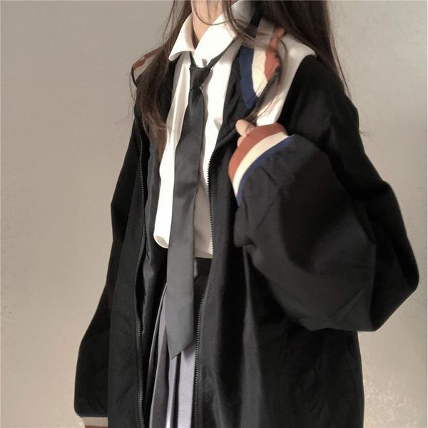 women's jackets college women's jacket, loose versatile color matching, harajuku pimp spring and autumn, Black;brown
women's jackets college women's jacket, loose versatile color matching, harajuku pimp spring and autumn, Black;brown