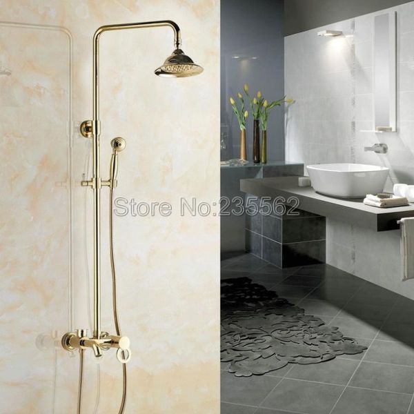 gold color brass bathroom shower rainfall style faucet set wall mounted with single handle bathtub mixer taps lgf407 sets
gold color brass bathroom shower rainfall style faucet set wall mounted with single handle bathtub mixer taps lgf407 sets