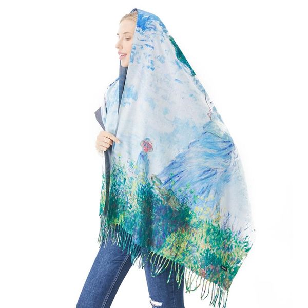 scarves muslim long hijab scarf for women winter cashmere shawls and wraps designer "umbrella of woman" blanket femme pashmina, Blue;gray
scarves muslim long hijab scarf for women winter cashmere shawls and wraps designer "umbrella of woman" blanket femme pashmina, Blue;gray