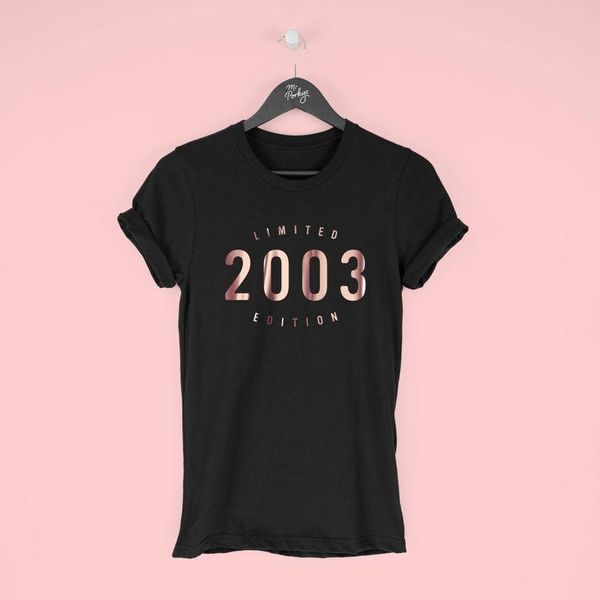 women's t-shirt fashion ladies' 18th birthday shirt 2003 limited edition ladies summer round neck cotton 100% y2k, White
women's t-shirt fashion ladies' 18th birthday shirt 2003 limited edition ladies summer round neck cotton 100% y2k, White