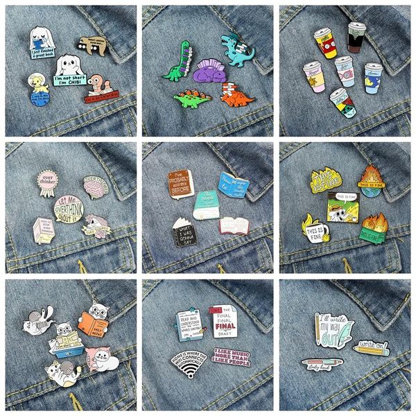 pins, brooches cartoon cat reading books metal enamel pin brooch cute skull book personality charm costume jewelry gifts for student friend, Gray
pins, brooches cartoon cat reading books metal enamel pin brooch cute skull book personality charm costume jewelry gifts for student friend, Gray