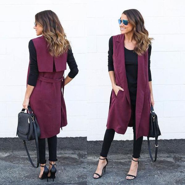 women's vests fashion women ladies open front sleeveless long vest cardigan coat blazer office work jacket, Black;white
women's vests fashion women ladies open front sleeveless long vest cardigan coat blazer office work jacket, Black;white