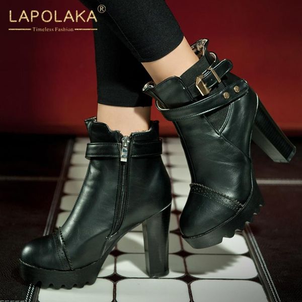 boots lapolaka 2021 brand fashionable high heels trendy woman shoes platform belt buckle quality ladies boot, Black
boots lapolaka 2021 brand fashionable high heels trendy woman shoes platform belt buckle quality ladies boot, Black