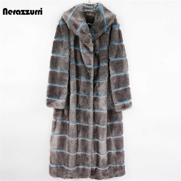 nerazzurri long striped warm colorful fluffy faux fur coat women runway elegant luxury designer winter fashion outerwear 211110, Black
nerazzurri long striped warm colorful fluffy faux fur coat women runway elegant luxury designer winter fashion outerwear 211110, Black