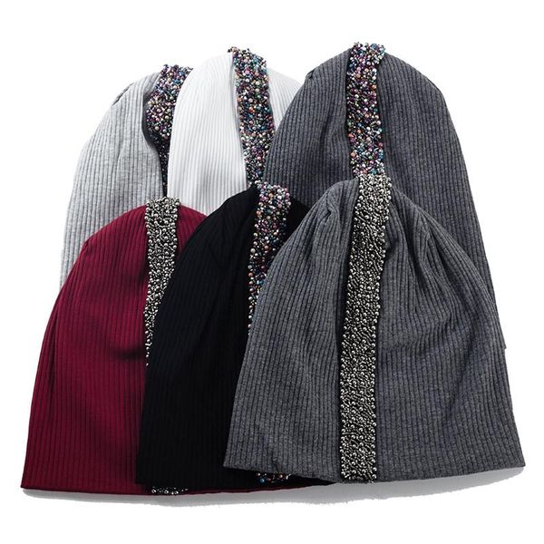 beanie/skull caps geebro women cotton beanie hat colorful pearl accessories knitted cap fashion ladies solid skullies&beanies female slouchy, Blue;gray
beanie/skull caps geebro women cotton beanie hat colorful pearl accessories knitted cap fashion ladies solid skullies&beanies female slouchy, Blue;gray