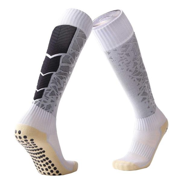 knee high cycling socks compression anti-slip towel sole football moisture-wicking running basketball yoga sports, Black