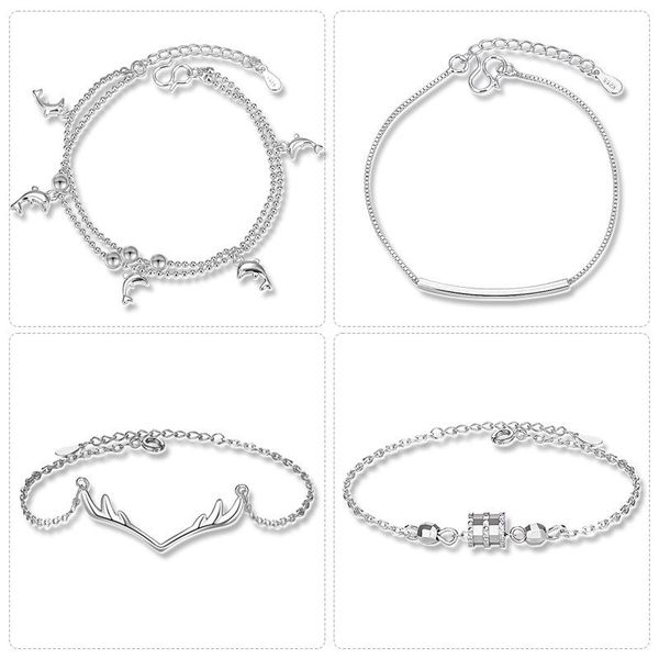 link, chain silver plated bracelet female small waist jewelry charm bracelets for women gemstone charms, Black
link, chain silver plated bracelet female small waist jewelry charm bracelets for women gemstone charms, Black