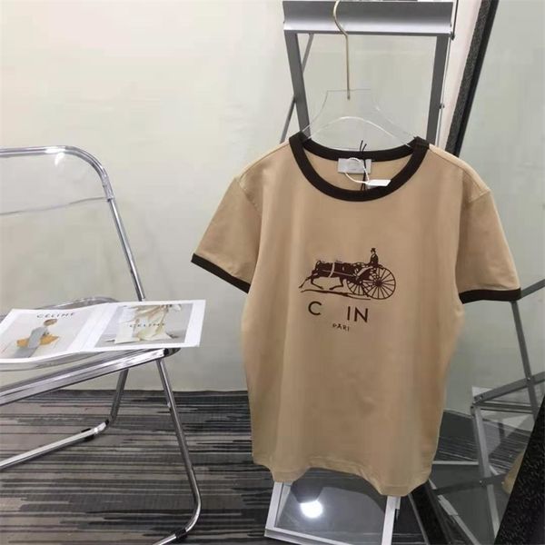 2022 factory wholesale new ce carriage women's print color matching casual short sleeve cotton t-shirt fashion vtsf, White
2022 factory wholesale new ce carriage women's print color matching casual short sleeve cotton t-shirt fashion vtsf, White
