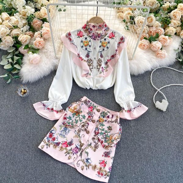 two piece dress style retro printing western skirt suit two-piece ladies temperament shirt all-match trend 8mpg, White
two piece dress style retro printing western skirt suit two-piece ladies temperament shirt all-match trend 8mpg, White