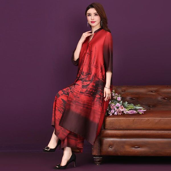 women's two piece pants chinese style large size stand collar three quarter sleeve x-long dress+ casual ankle-length suits ft23, White
women's two piece pants chinese style large size stand collar three quarter sleeve x-long dress+ casual ankle-length suits ft23, White