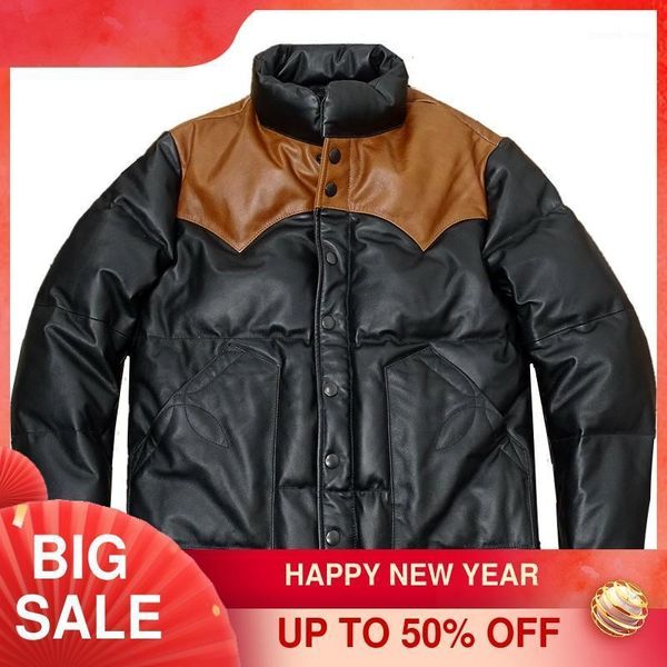 black japan casual style genuine leather down jacket plus size 4xl real natural thick cowhide winter warm spliced coat men's & faux 
black japan casual style genuine leather down jacket plus size 4xl real natural thick cowhide winter warm spliced coat men's & faux