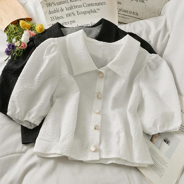 women's blouses & shirts women fashion outdoor casual short sleeves solid buttons blouse ladies ol sweet girls student elegant daily ba, White
women's blouses & shirts women fashion outdoor casual short sleeves solid buttons blouse ladies ol sweet girls student elegant daily ba, White