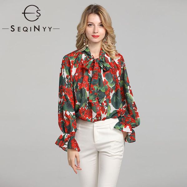 women's blouses & shirts seqinyy chiffon blouse 2021 summer spring fashion design women long sleeve loose red hydrangea print top, White
women's blouses & shirts seqinyy chiffon blouse 2021 summer spring fashion design women long sleeve loose red hydrangea print top, White