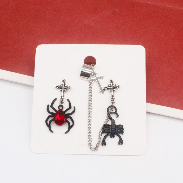 dangle & chandelier punk asymmetric red crystal glass spider black scorpion ear clip earrings for women trend 2021 jewelry gifts vge090, Silver
dangle & chandelier punk asymmetric red crystal glass spider black scorpion ear clip earrings for women trend 2021 jewelry gifts vge090, Silver