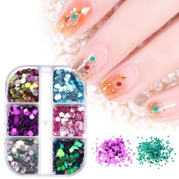 nail art decorations 6grids cherry blossom glitter sequins mixed color sparkles flakes laser flower sticker paillettes, Silver;gold
nail art decorations 6grids cherry blossom glitter sequins mixed color sparkles flakes laser flower sticker paillettes, Silver;gold