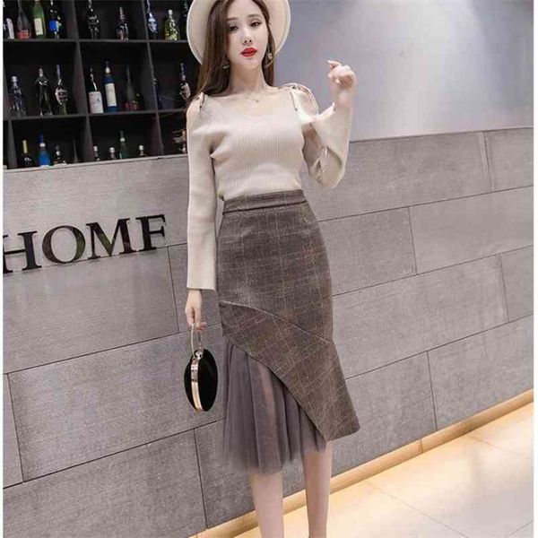 autumn & winter high-waisted thin woolen skirt simple plaid casual all-match women irregular fishtail 210527, Black
autumn & winter high-waisted thin woolen skirt simple plaid casual all-match women irregular fishtail 210527, Black