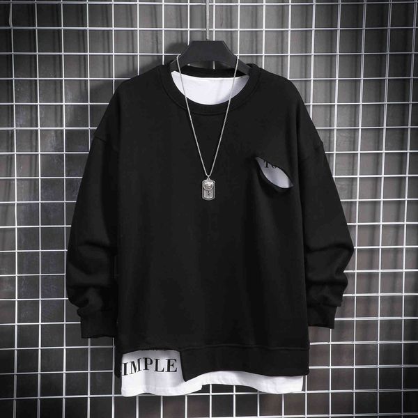 men's hoodies & sweatshirts o-neck long sleeve sweatershirt fake two-piece loose autumn boys hip hop pullover printing harajuk, Black
men's hoodies & sweatshirts o-neck long sleeve sweatershirt fake two-piece loose autumn boys hip hop pullover printing harajuk, Black