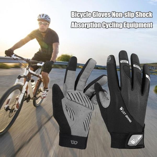 cycling gloves bicycle touch screen long full fingers non-slip absorption sports equipment, Black
cycling gloves bicycle touch screen long full fingers non-slip absorption sports equipment, Black