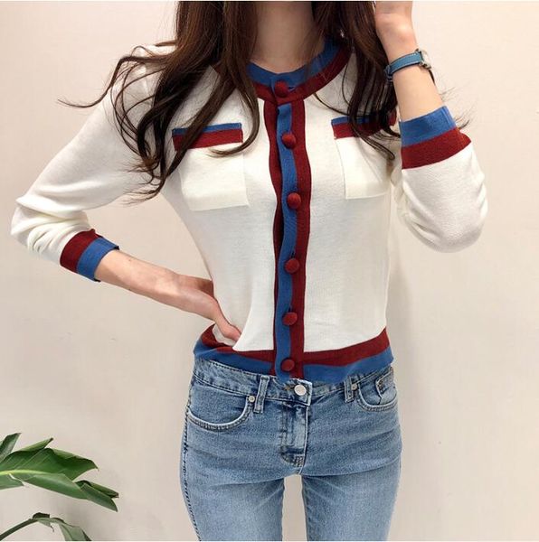 2021 autumn korean color-blocked knitted cardigans sweaters women long sleeve single-breasted pockets fashion ladies femme, White;black
2021 autumn korean color-blocked knitted cardigans sweaters women long sleeve single-breasted pockets fashion ladies femme, White;black