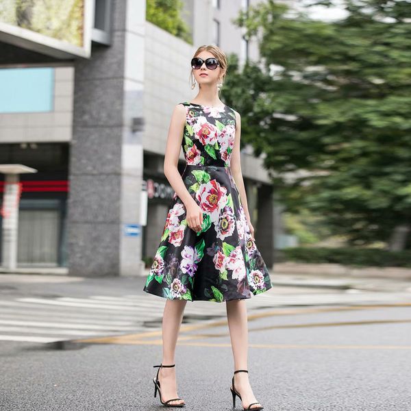 capris slim fit & flare 2021 summer style women o-neck vintage floral print sleeveless mid-calf length casual party club es, Black;gray
capris slim fit & flare 2021 summer style women o-neck vintage floral print sleeveless mid-calf length casual party club es, Black;gray