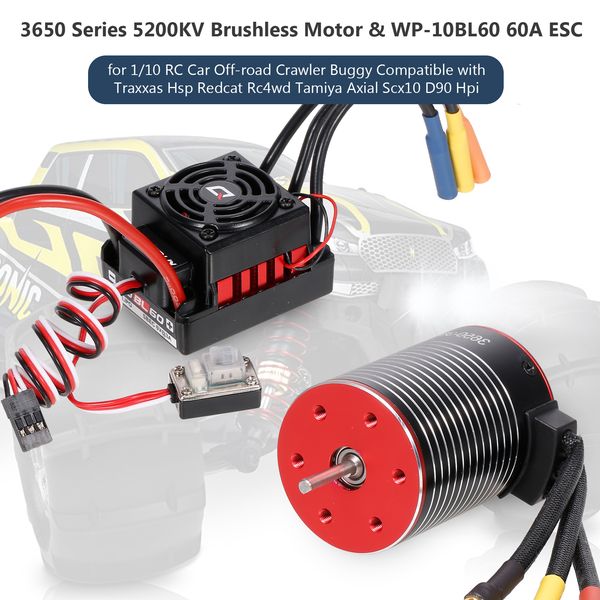 3650 3600/4500/5200kv brushless motor and hobbywing wp-10bl60 60a esc waterproof combo for 1/10 rc car off-road racing car
3650 3600/4500/5200kv brushless motor and hobbywing wp-10bl60 60a esc waterproof combo for 1/10 rc car off-road racing car