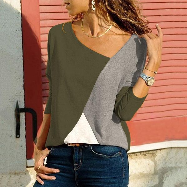 women's blouses & shirts fashion autumn women long sleeve blouse color patchwork shirt casual office v-neck tunic ladies party blusas, White
women's blouses & shirts fashion autumn women long sleeve blouse color patchwork shirt casual office v-neck tunic ladies party blusas, White