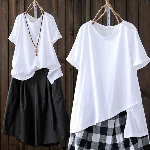 plus size women's 2 piece sets white cotton linen blouse shirts women + black plaid shorts skirts 210603
plus size women's 2 piece sets white cotton linen blouse shirts women + black plaid shorts skirts 210603
