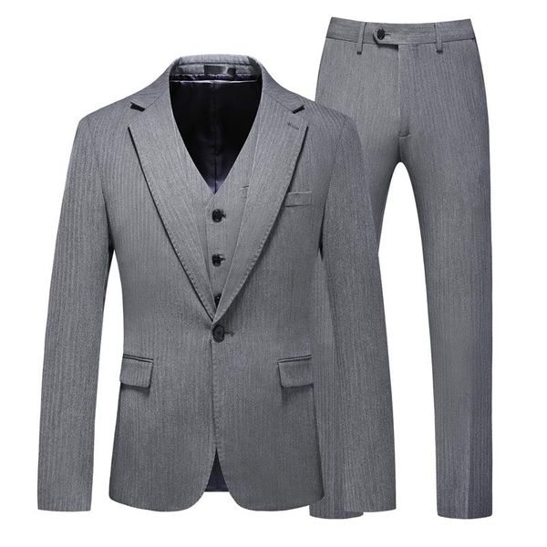 men's suits & blazers ( jacket + vest pants ) 2021 premium brand formal business gray suit three piece set groom wedding dress male, White;black
men's suits & blazers ( jacket + vest pants ) 2021 premium brand formal business gray suit three piece set groom wedding dress male, White;black