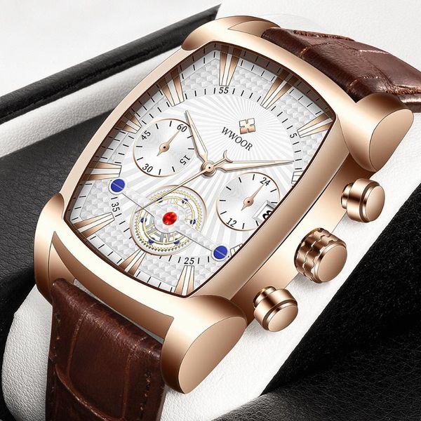 wristwatches wwoor fashion leather strap quartz men watches casual chronograph business male clock montre homme, Slivery;brown
wristwatches wwoor fashion leather strap quartz men watches casual chronograph business male clock montre homme, Slivery;brown