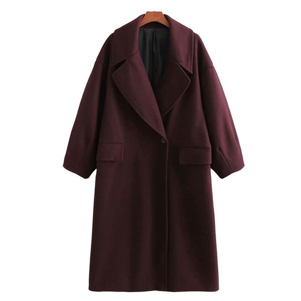 women's wool & blends vogue casual woman burgundy loose woolen coat fashion ladies autumn oversized pocket outerwear female elegant war, Black
women's wool & blends vogue casual woman burgundy loose woolen coat fashion ladies autumn oversized pocket outerwear female elegant war, Black