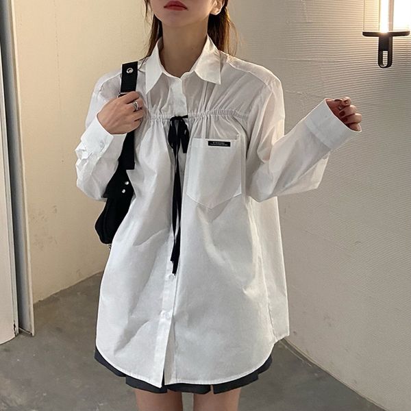 spring autumn women's blouse fashion office lady style loose lace up shirt women (f4255 210423, White
spring autumn women's blouse fashion office lady style loose lace up shirt women (f4255 210423, White