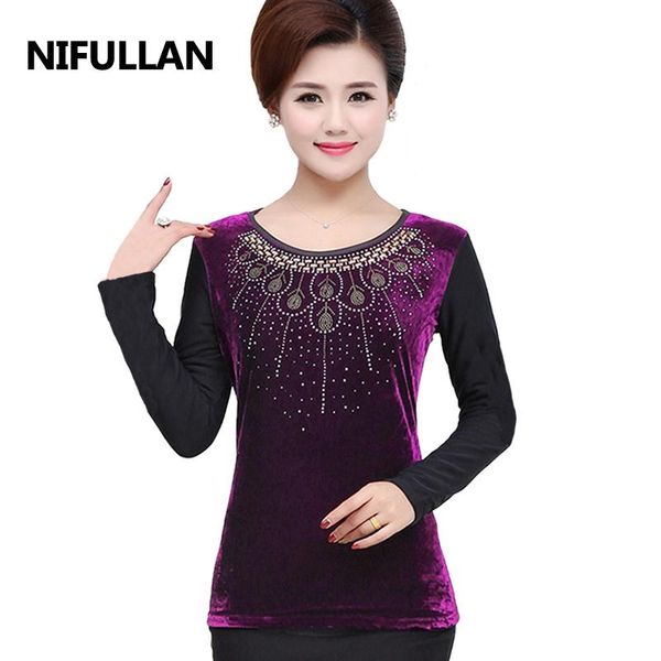 velvet women long sleeve warm t-shirt spring autumn o neck diamond tee shirt femme plus size mother bottom pullover women's, White
velvet women long sleeve warm t-shirt spring autumn o neck diamond tee shirt femme plus size mother bottom pullover women's, White