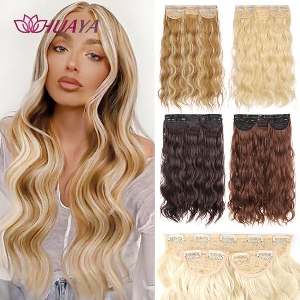 synthetic wigs huaya women's clip in hair long wavy fake blonde dark brown thick hairpieces, Black
synthetic wigs huaya women's clip in hair long wavy fake blonde dark brown thick hairpieces, Black