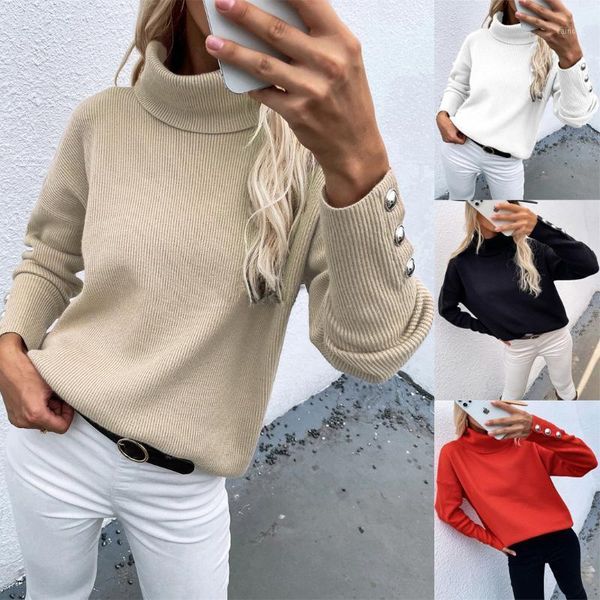 women's sweaters pullover striped high neck cuff button sweater solid color casual loose large autumn winter style, White;black
women's sweaters pullover striped high neck cuff button sweater solid color casual loose large autumn winter style, White;black