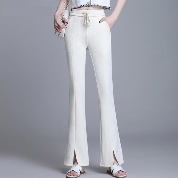 women's pants & capris simple vintage flare women fashion split high waist ankle length trousers lady daily wear casual all-match botto, Black;white
women's pants & capris simple vintage flare women fashion split high waist ankle length trousers lady daily wear casual all-match botto, Black;white