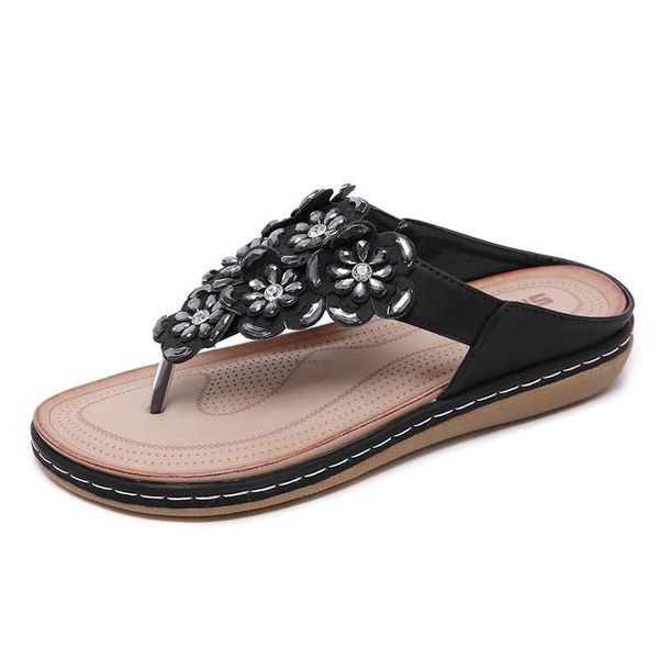 women flat flip flop slippers shoes 2021 fashion flower ethnic woman crystal bohemia gladiator casual beach y, Black
women flat flip flop slippers shoes 2021 fashion flower ethnic woman crystal bohemia gladiator casual beach y, Black