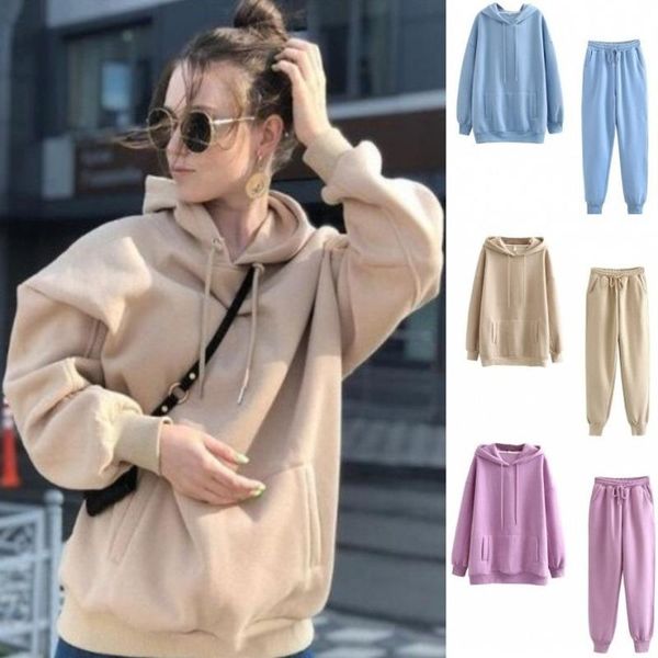 women's tracksuits autumn / winter hoodie suit 2 piece set women brushed and thick sweater loose crop +solid woman pants drawstring sw, Gray
women's tracksuits autumn / winter hoodie suit 2 piece set women brushed and thick sweater loose crop +solid woman pants drawstring sw, Gray