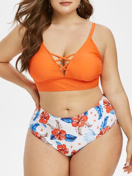 two-piece suits plus size crisscross lace up floral print bikini swimwear brazilian swimsuit women's sports tankini
two-piece suits plus size crisscross lace up floral print bikini swimwear brazilian swimsuit women's sports tankini