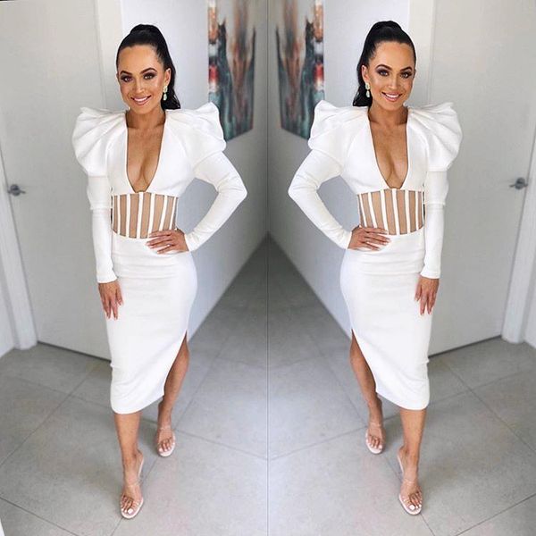 women white puff sleeve v neck mesh bandage dress celebrity party club wholesale casual dresses, Black;gray
women white puff sleeve v neck mesh bandage dress celebrity party club wholesale casual dresses, Black;gray