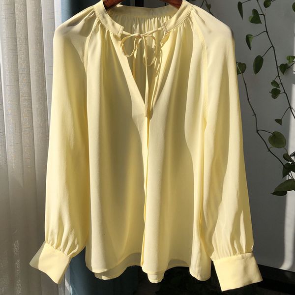 women's suits & blazers suit 100% silk lace-up shirt women long sleeve loose solid color blouse s 6niv, White;black
women's suits & blazers suit 100% silk lace-up shirt women long sleeve loose solid color blouse s 6niv, White;black